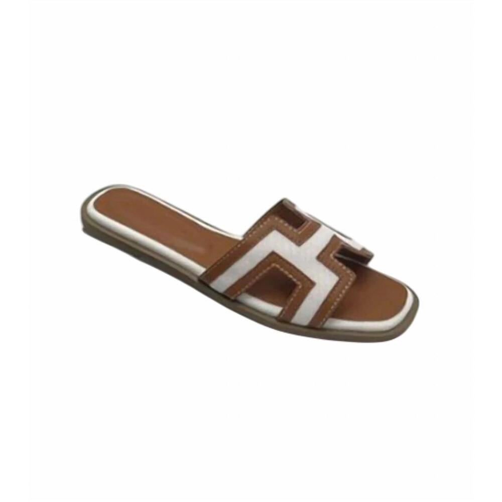 NEW LA SHOE KING women's arias flat sandal in white